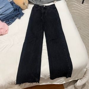 ZARA Black Wide Leg Jeans
